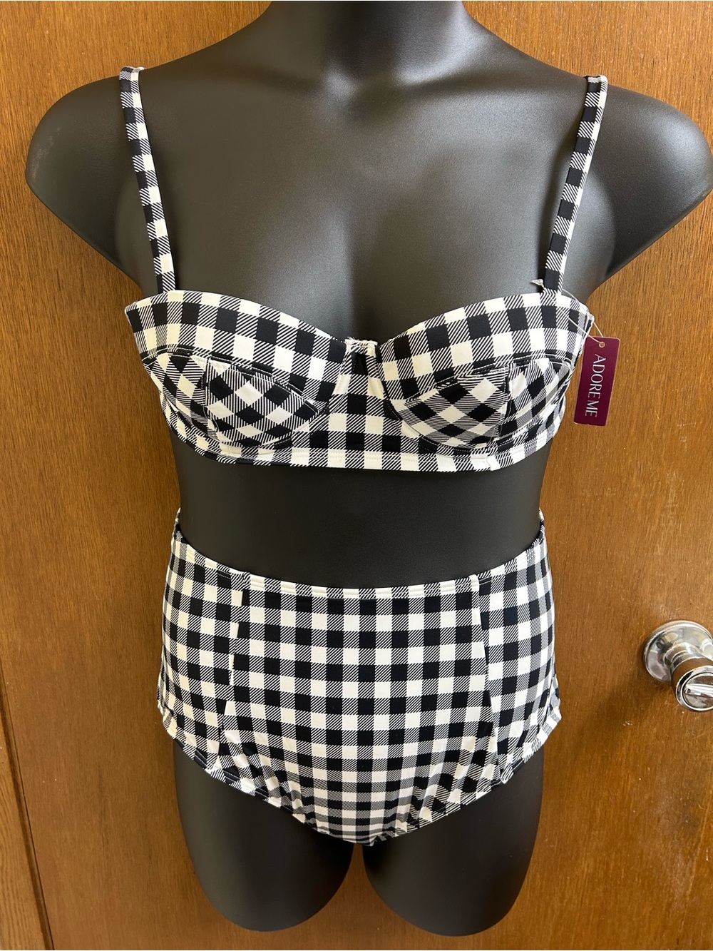 NWT Adore Me Vivian Gingham Bikini Set Large/34C